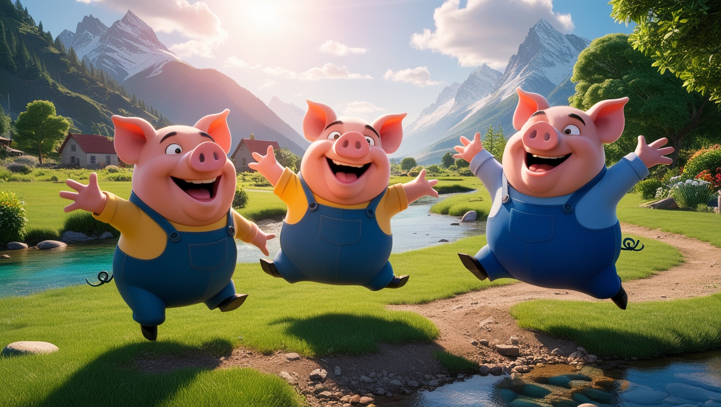Leonardo_Phoenix_The_three_pig_brothers_excitedly_discover_an_0